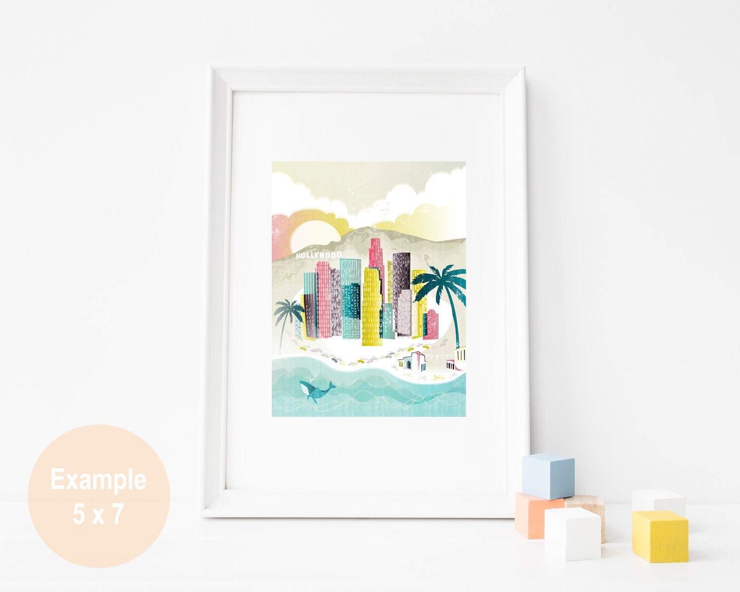 Los Angeles Print LA Print LA Wall Art Los Angeles poster Etsy