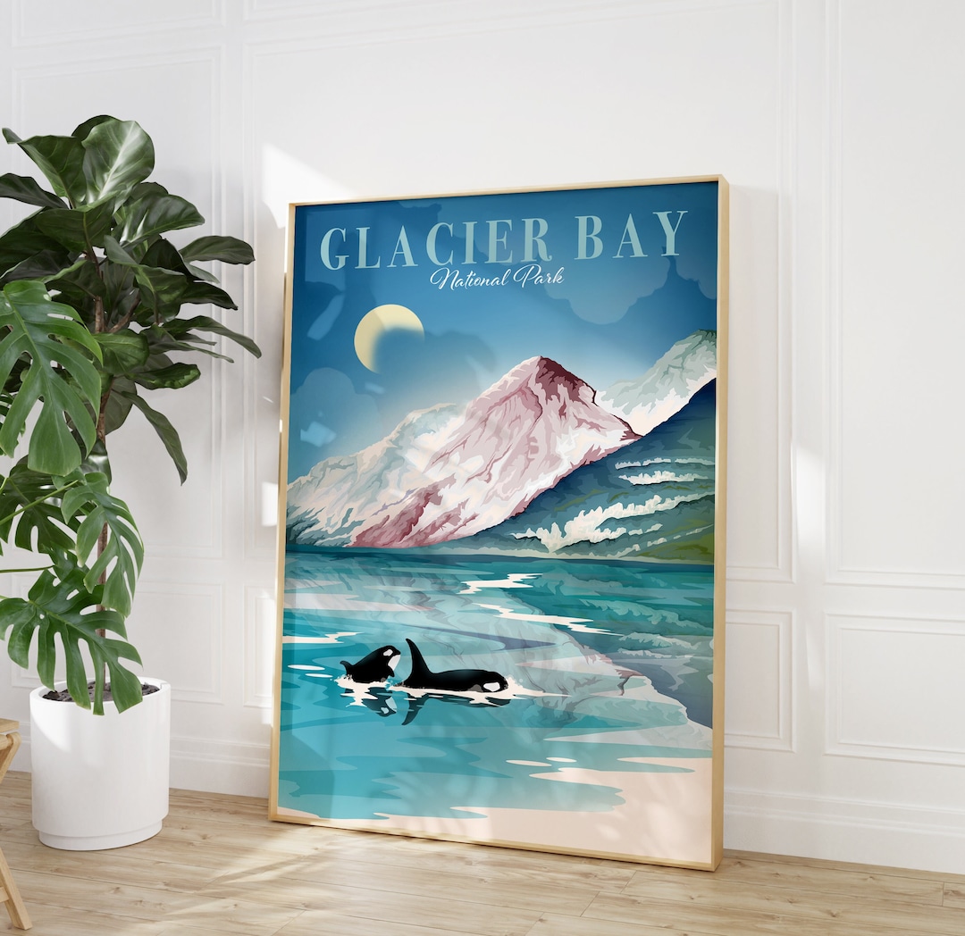 Alaska Wall Art, Travel Poster, Glacier Bay Print, National Park Poster ...