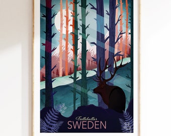 Sweden wall art | Nordic Print | Scandinavian Art | Sweden Gift | Wall art travel prints