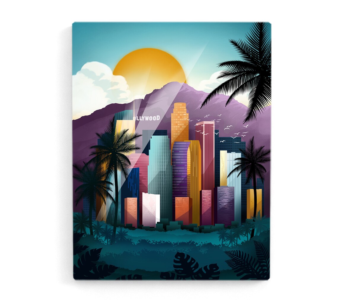 Los Angeles Wall Art Canvas Wall Art California Wall Art Etsy