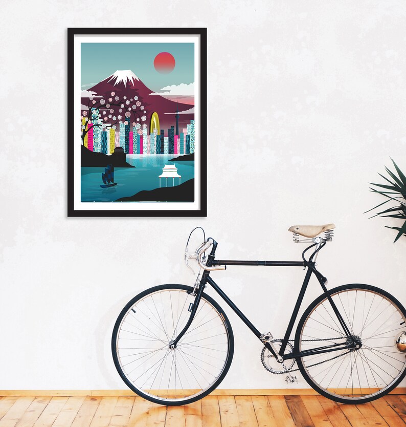 Tokyo Print Japanese Wall Art Asian Wall Art City Etsy UK