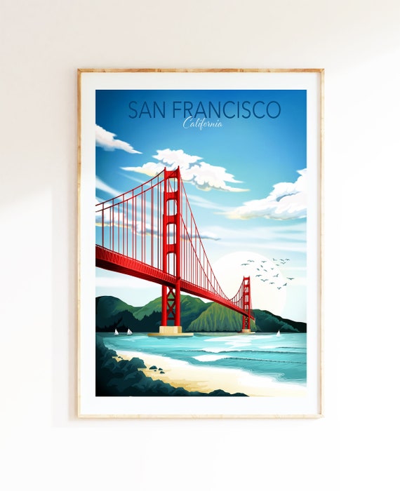 Bridge Gate Francisco Golden Etsy - Poster Print Print San Poster Bridge Art Wall Golden Gate Francisco San Francisco Golden Gate Art San