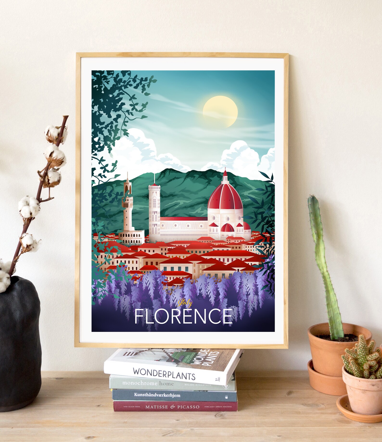 Florence Print Italian Wall Art Florence Skyline Travel Etsy