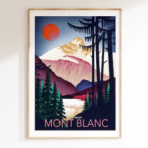 French Alps | Alpine Art Print | Mont Blanc | France | Travel Poster