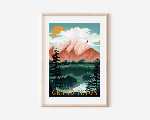 The Tetons Grand Teton Wyoming Grand Teton Mountain Range Engraved
