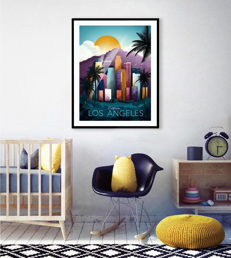 Los Angeles Print California Wall Art Los Angeles Wall Art Etsy