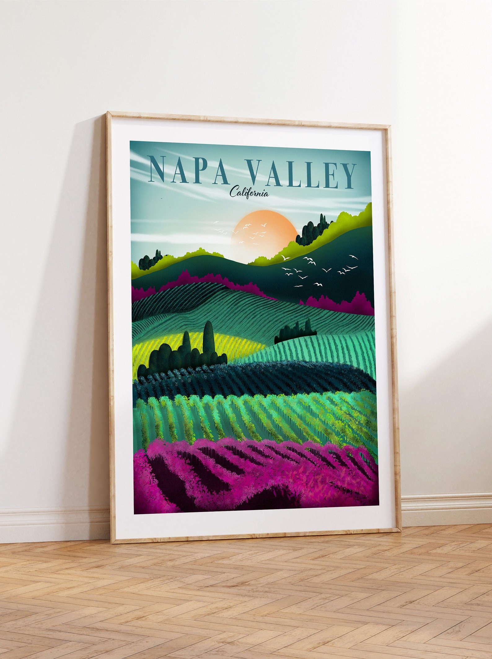 Napa Valley Print | California Wall Art | Wine Country | Travel Poster ...