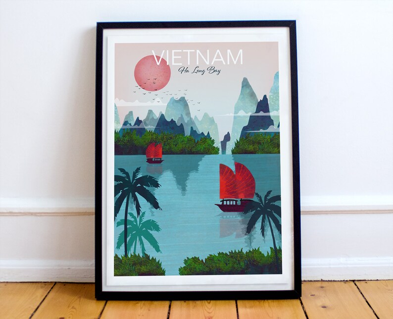 Vietnam Print Asian Wall Art Vietnam Poster Vietnam Wall Etsy