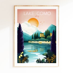 Italien Wandbild, Comer See Druck, Italien Poster, Reise Thema Dekor, Comer See Hochzeit, Geschenk, Souvenir, Wohnzimmer Wandkunst