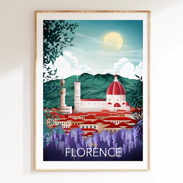 Florence Print | Italian Wall Art | Florence Skyline | Travel Poster