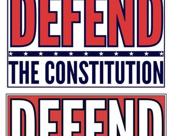2 Defend The Constitution Protest Posters, Printable Signs, Constitutional Crisis Signs, Protect Preserve Defend Sign, wordCraftVINTAGE