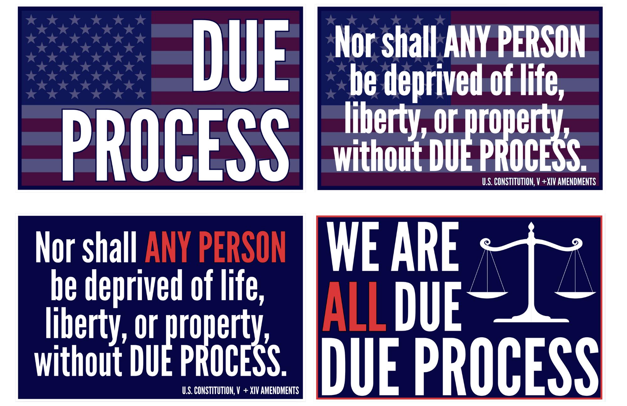 4 DUE PROCESS 5th/14th Amendments Protest Posters, Printable Protest Signs, Protect Democracy Sign, Flag Constitution Sign, wordCraftVINTAGE