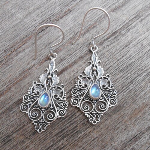 Details about   Gemstone Solid Silver 925 Balinese Traditional Design Earring 28984 