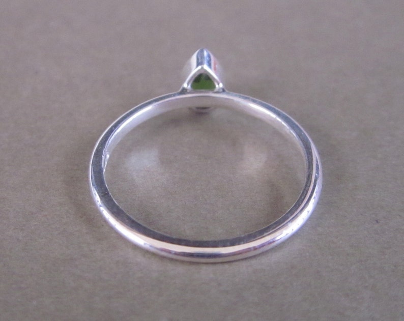 Sterling Silver green tourmaline gemstone ring silver 925 only available size US 7 12