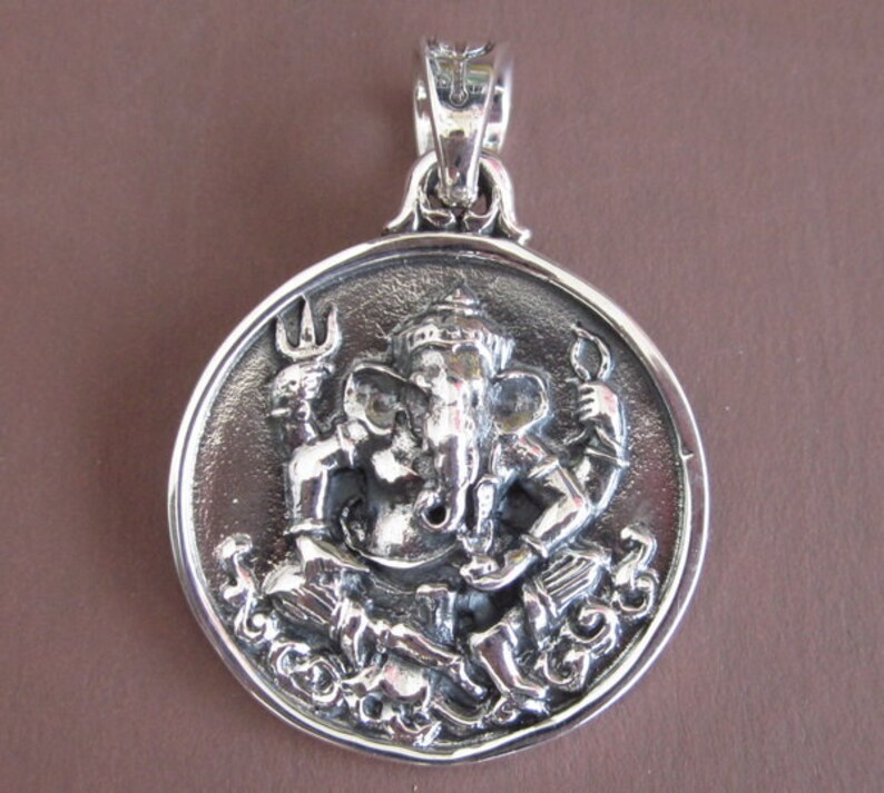 Bali Sterling Silver Ganesha Pendant / Silver 925 / Amulet Etsy