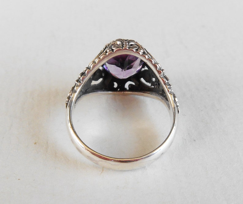 Balinese Sterling Silver Amethyst Ring / Silver 925 / Request - Etsy