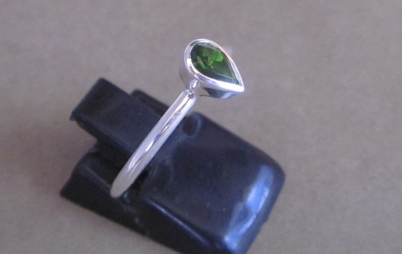 Sterling Silver green tourmaline gemstone ring silver 925 only available size US 7 12