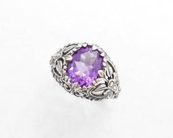 CHOOSE YOUR COLOR Sterling Silver Bali Ring - .925 Silver Handcrafted Jewelry