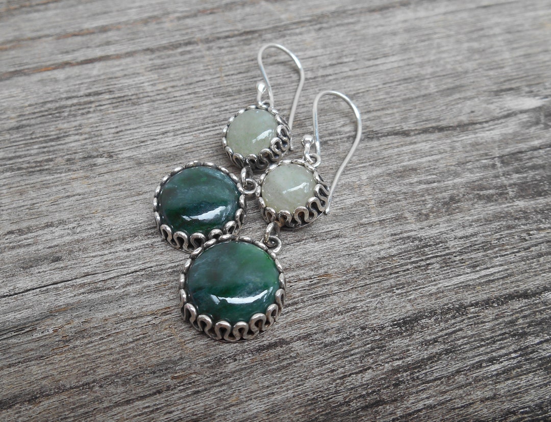 Unique Sterling Silver Mayan Guatemala Double Green Colors - Etsy