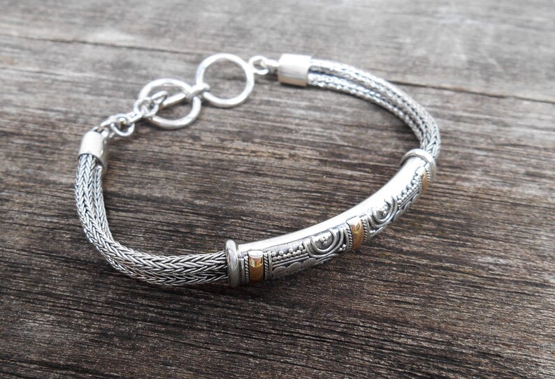 Balinese Sterling Silver Bracelet / Silver 925 / Gold / Bali Etsy
