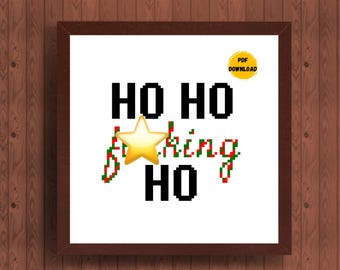 Patrón de punto de cruz navideño atrevido - Decoración navideña divertida (Descarga digital)