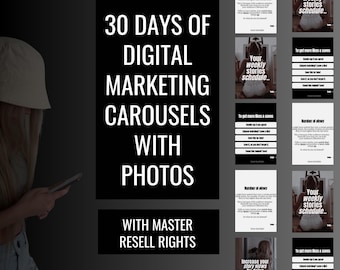 30 Luxury Done-for-You Carousel Posts for Social Media With MRR | Instagram & Canva Templates | Save Time Maximize Engagement