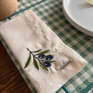 Olive Embroidery Napkin