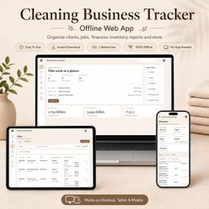 Cleaning Business Tracker | Client, Job, Invoice, Expense Management (Instant Download)
