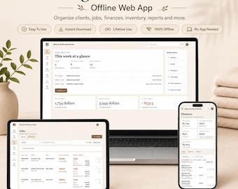 Cleaning Business Tracker | Client, Job, Invoice, Expense Management (Instant Download)
