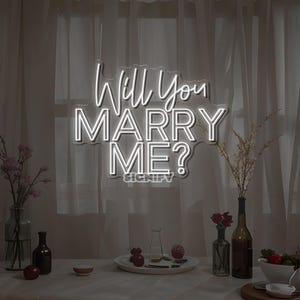 Will You Marry Me? LED Neon Sign, Custom Engagement Party Marriage Proposal Neon Light Decor Wedding Grass Wall Decor Wedding Gift For Her