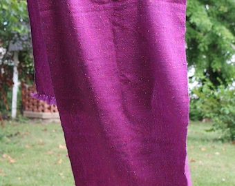 Handwoven Fushia Tweed Wrap