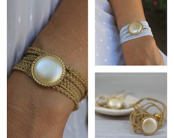 Dono nuziale, sposa per essere regalo, gioielli sposa, unici gioielli da sposa, sposa bracciale, Idea regalo sposa in bianco e avorio