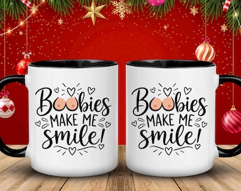 Funny Valentines day Mug: Boobies Make Me Smile (Digital Download)
