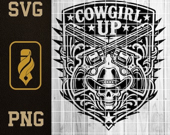 Cowgirl Up SVG, Western Schädel Lasergravur Datei (Digitaler Download)