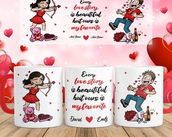 Personalisierte paar Tasse Wrap, Valentinstag Geschenk (Digitaler Download)
