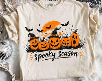 Spooky Season PNG | Jack O Lantern Witch Hat Bats Sublimation Digital Download