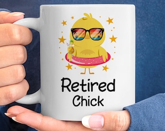 Lustige Rentner Küken Tasse: Geschenk zum Ruhestand (PNG & PDF)