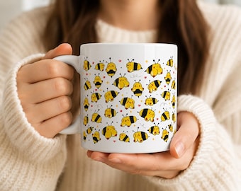 Boobees Mug PNG | Funny Coffee Mug Wrap Sublimation Design (Digital Download)