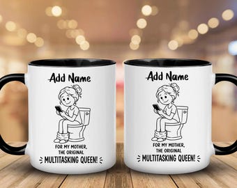 Personalized Mother's Day Mug PNG | Multitasking Queen Sublimation File (Digital Download)
