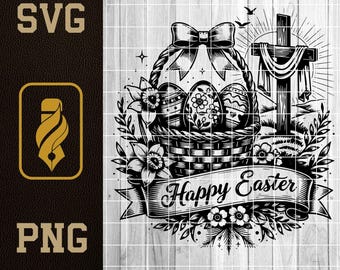 Fröhliche Ostereier SVG Lasergravurdatei (Digitaler Download)