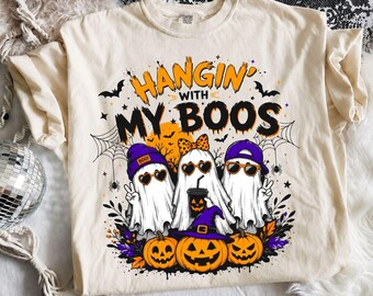 Hangin' With My Boos PNG | Halloween Ghost Shirt | Spooky Pumpkin Sublimation