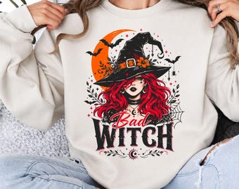 Bad Witch Halloween Shirt, Witchy Graphic Tee, Gothic Halloween T-Shirt