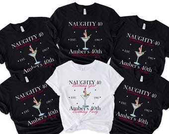 40th Birthday Girl matching shirts, Custom Birthday matching Shirt, Personalized Gifts, Birthday party tops, birthday girl Crew tees, 400285