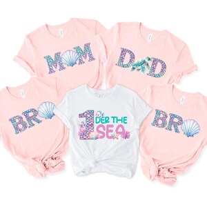 Mermaid Birthday Family shirts, Oneder the sea Birthday Family Matching shirts, First birthday Matching shirt, 1st Birthday Party, 400199