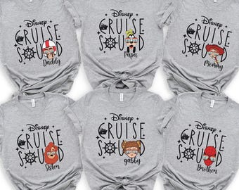Disney Cruise Squad 2025 Shirt, 2025 Disney Character Cruise Family Matching Shirts, Adults Disney Cruise with Custom Names Shirts, 100906