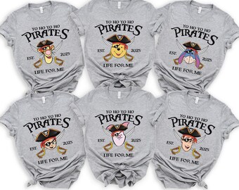 Custom All Characters Disney Pirates Shirt, Yo Ho Yo Ho A Pirate's Life for Me Disney Cruise Shirt, Disney Family Cruise Tee, 100926