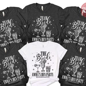 Personalised Bachelorette Hen Party T-shirts, Custom Name Bridal Party Shirts, Personalised Matching Tribe Bachelorette Shirt, 100960