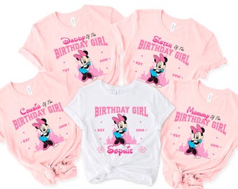 Custom Minnie Birthday Girl Shirt, Birthday Family Disney Matching tee, Disney Birthday Toddler Shirt, Custom Daughter Birthday Tee, 400347
