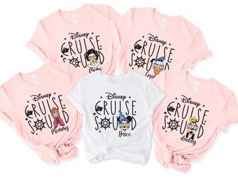 Disney Cruise Squad 2025 Shirt, 2025 Disney Character Cruise Family Matching Shirts, Adults Disney Cruise with Custom Names Shirts, 100906