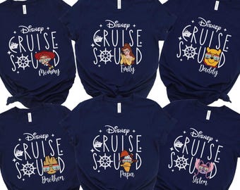 Disney Cruise Squad 2025 Shirt, 2025 Disney Character Cruise Family Matching Shirts, Adults Disney Cruise with Custom Names Shirts, 100906